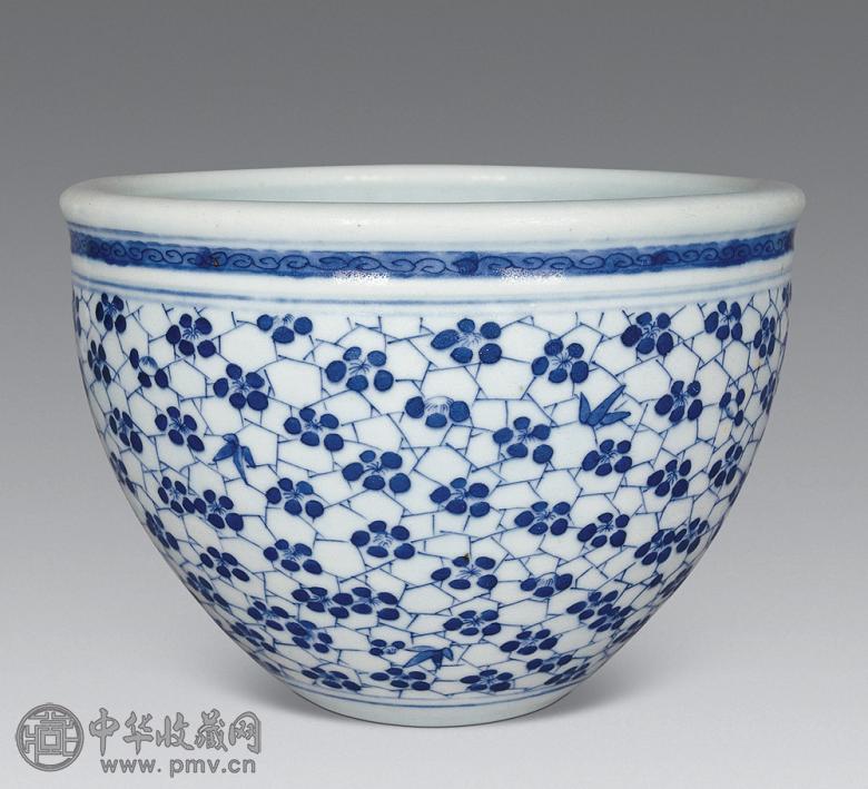 清中期 青花梅花小缸