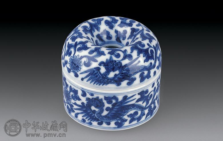 清中期 青花夔龙纹盖盒