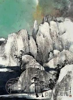 舒春光 山水 镜心 设色纸本