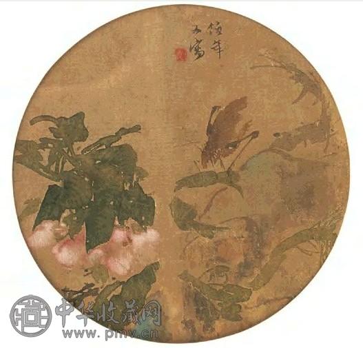 任伯年 花卉草虫 镜心 设色绢本