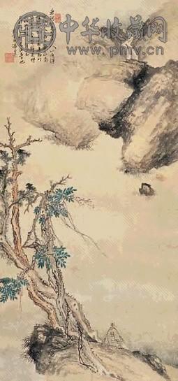 潘曾莹 丙午(1846年)作 山水 立轴 设色绢本