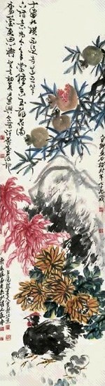 许麟庐 花鸟 立轴 纸本