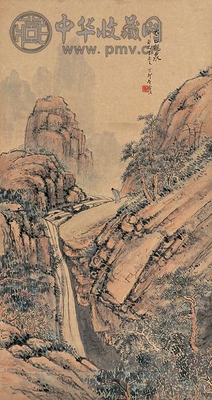 孙雪泥 丁卯(1927年)作 太白观泉 立轴 设色纸本