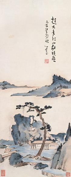 溥儒 临赵大年山水 立轴 纸本