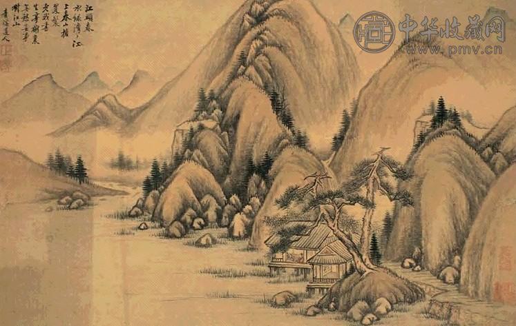 程正揆 江头春水 立轴 设色绢本
