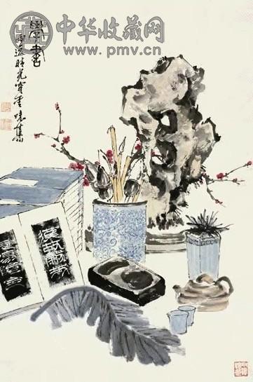 郭味蕖 博古 轴 设色纸本