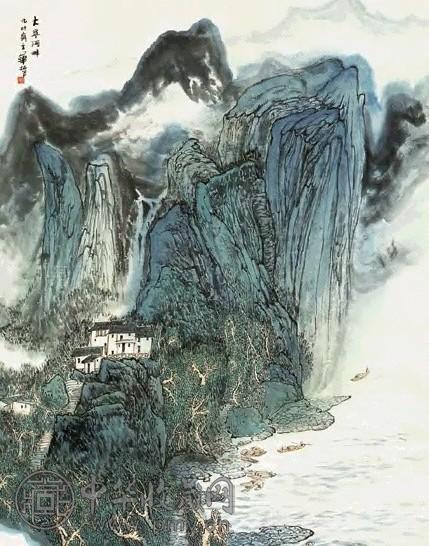 华拓 大宁河畔 轴 设色纸本