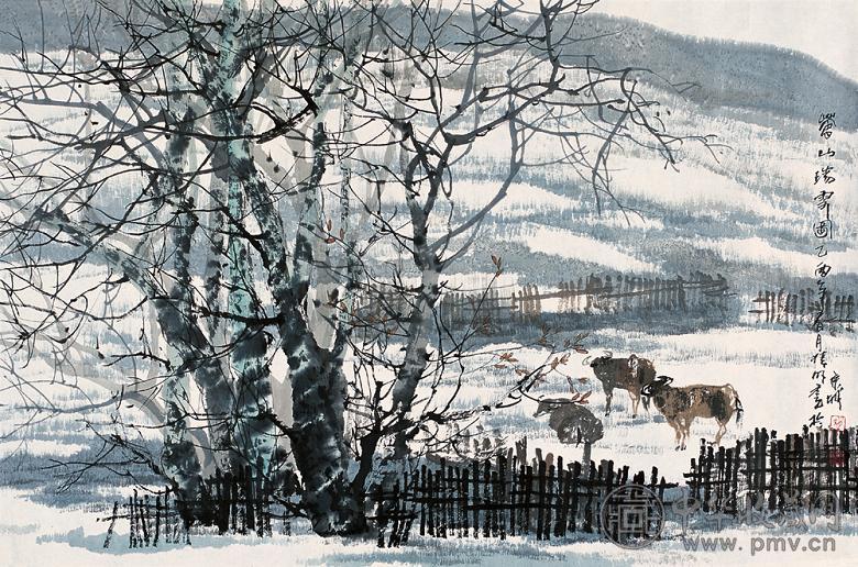 赵准旺 2005年作 苍山瑞雪图 镜心 设色纸本