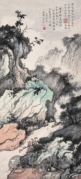 李研山 山水 立轴