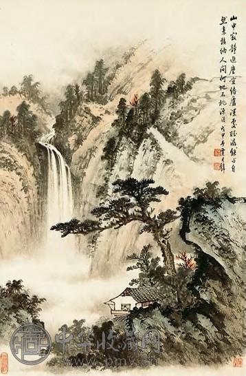 当代 黄君璧 观瀑图 轴