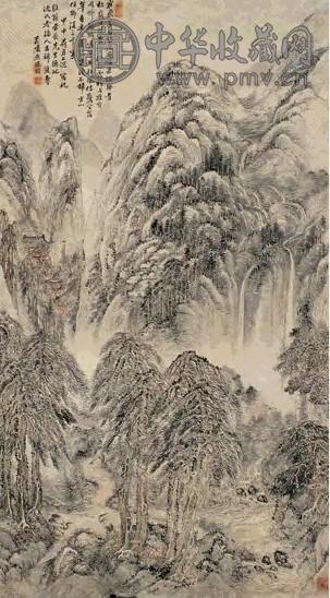 周耀 1704年作 瑶池仙境图 轴 设色纸本