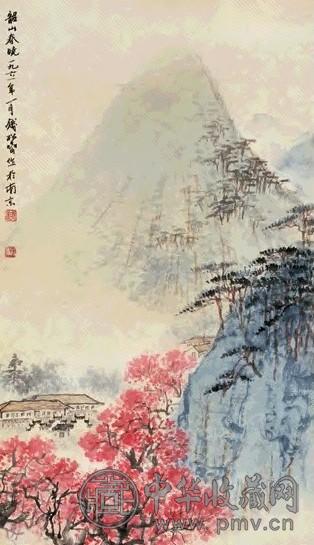 钱松嵒 韶山春晓 立轴 设色纸本