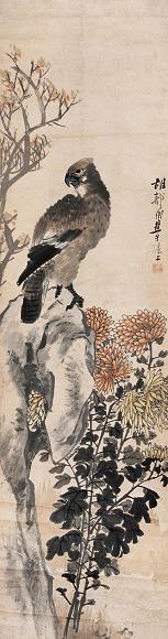 胡郯卿 鹰图 镜心 设色纸本