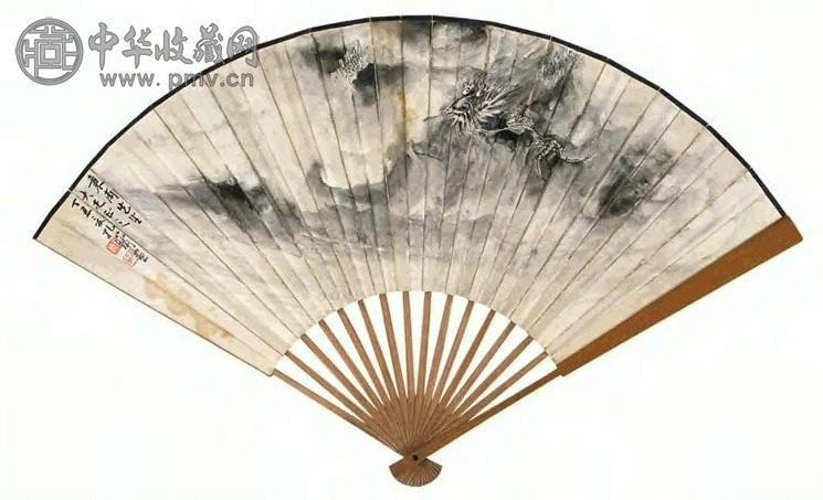 孔小瑜 墨龙 成扇 水墨纸本