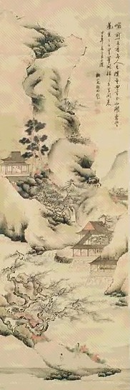 十九世纪 山水 立轴 设色绢本