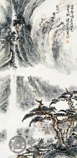 溥松窗 山水 立轴 纸本
