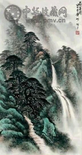 黎雄才 山水人物 立轴 设色纸本