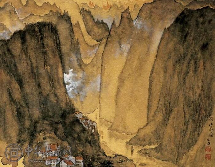 宋文治 蜀江暮蔼 镜心 设色纸本