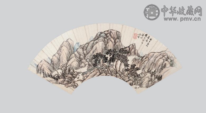 汪昉 山水 扇面 纸本