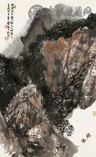 姜宝林 壬戌(1982年)作 山水 单片 设色纸本