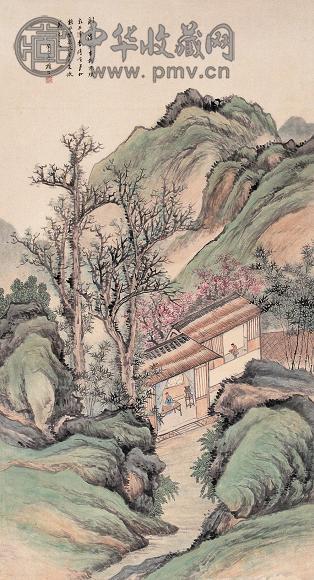 顾沄 癸巳(1893年)作 春山幽居 立轴 设色纸本