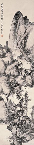 山水 立轴 水墨纸本