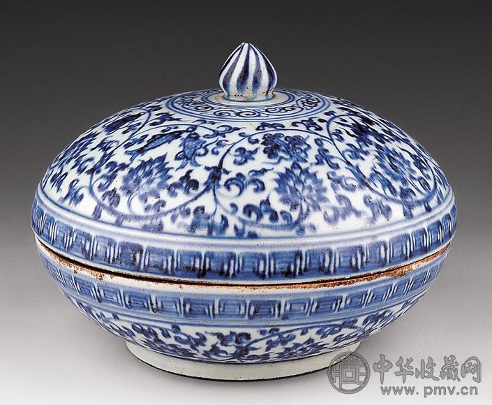 青花缠枝八宝纹盖盒