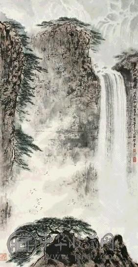 张登堂 松泉 立轴 设色