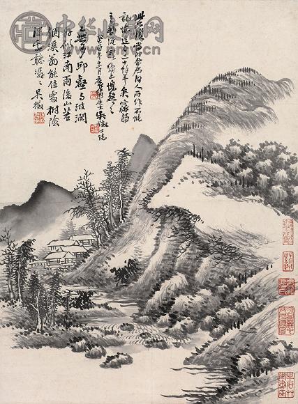 吴徵 癸酉(1933年)作 江南雨后 立轴 水墨纸本