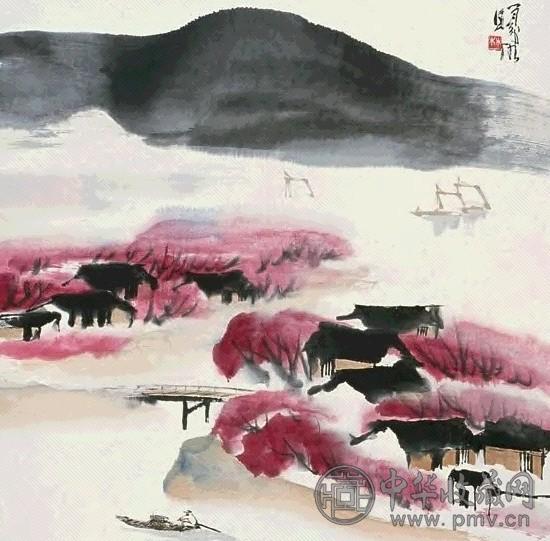 林曦明 山水 镜心 设色