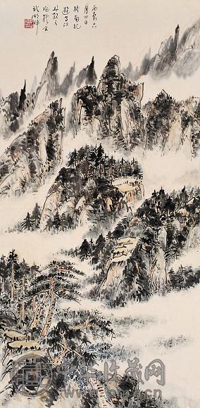 林散之 丙辰(1976年)作 终南纪游 镜心 设色纸本