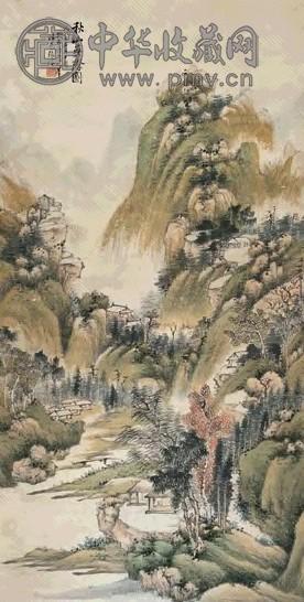 张琮 丙寅(1926年)作 秋山无际 立轴 设色纸本