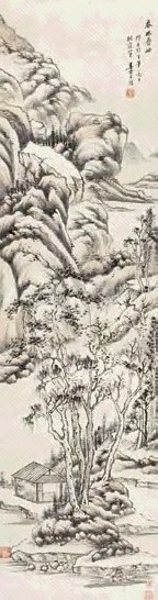 王鉴 山水 立轴 设色纸本