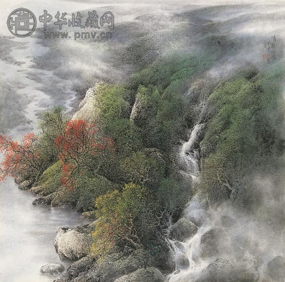 聞一鳴 書法山水畫 冯一鸣2004年作清籁吟风镜心设色纸本收藏资讯|艺术家|书画家