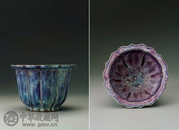 南宋 钧窑玫瑰紫釉花盆