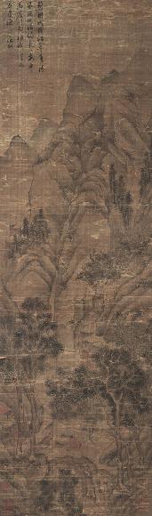 文徵明 山水人物 镜心 绢本