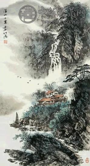 李功涛 山水 立轴 纸本设色