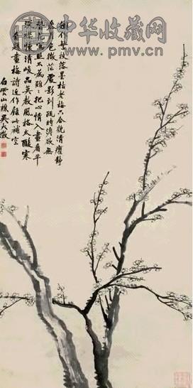 吴大澂 月色清影图 立轴 水墨纸本