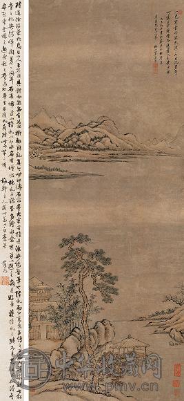 陆道淮 寒云玉宇 立轴 设色纸本
