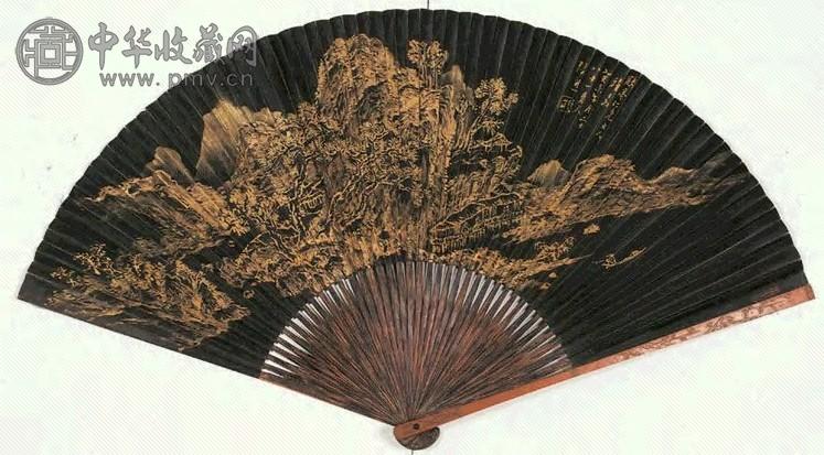 张熊 癸未(1883年)作 山居读书图 扇面 纸本设色