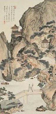 溥儒 近现代 山水人物 轴