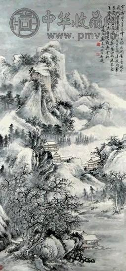 吴琴木 山水 立轴 设色纸本