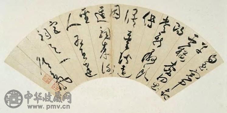 詹景凤 草书 扇面 纸本