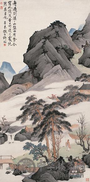 许昭 辛未(1931年)作 山水 立轴 设色纸本