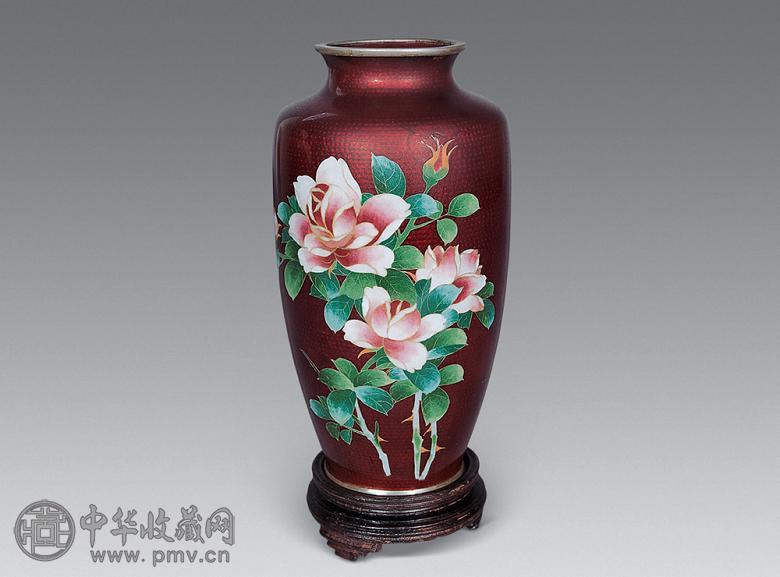 二十世纪(日本) 七宝烧花卉瓶收藏资讯|艺术家|书画家|书画名人|书法家