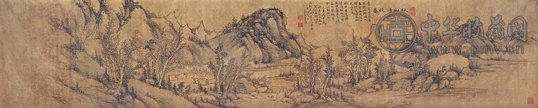 李濂 秋山清晓图 手卷 设色绢本