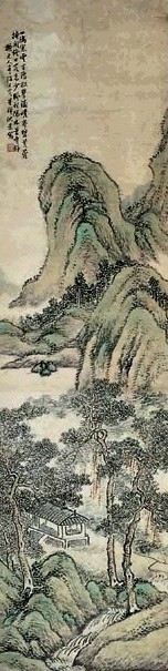 沈景 山水 立轴 设色纸本