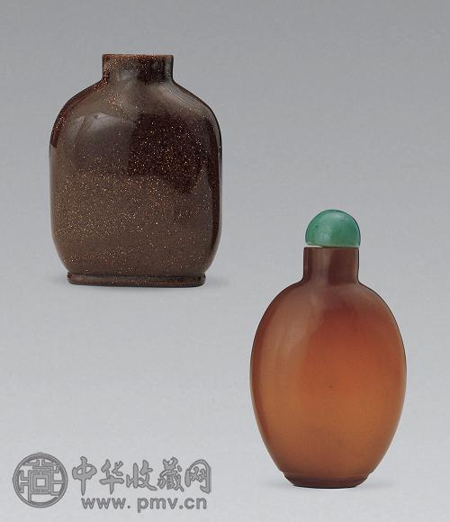清 金星料、玛瑙鼻烟壶(2件)