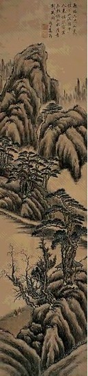 姜均 山水 立轴 设色绢本