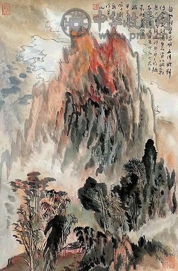 近现代 陆俨少 赋彩山水 轴